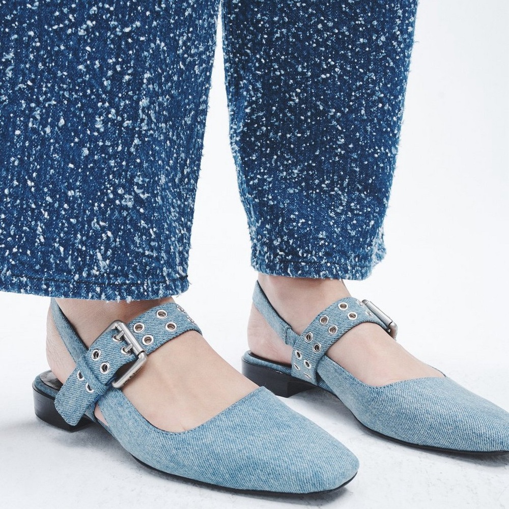 Rag and bone size 37 denim Astra sling back Mary Jane